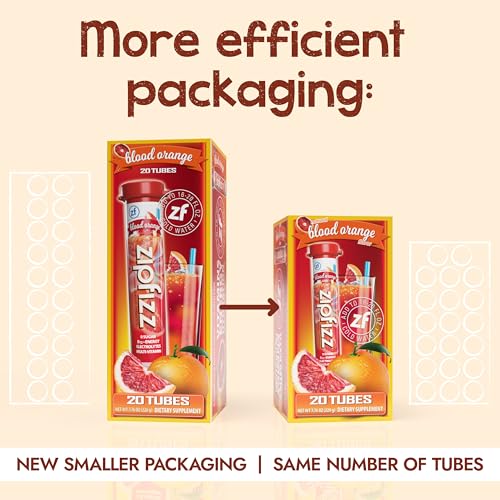 Image of Zipfizz Daily Energy Drink Powder, Blood Orange, 20 Pack | 3-in-1 Sustained Energy, Rapid Hydration, and Essential Vitamins | Sugar-Free | Electrolyte Powder | Contains Vitamin B-12 & Antioxidants