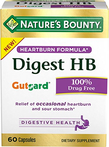 Nature's Bounty Dietary Supplement, Supports Digestive and Heart Burn Pills 60 Capsules