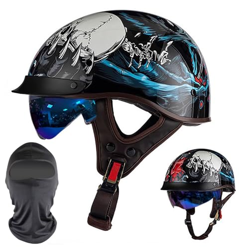 Casco moto abierto chopper para rutas urbanas de adultos y paseos diarios en ciclomotor