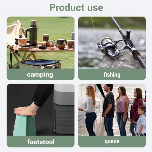 Image of Oligitdi Multifunctional Foldable Stool & Collapsible Shopping & Fruit Basket for Camping, Fishing, Queueing, and Travel