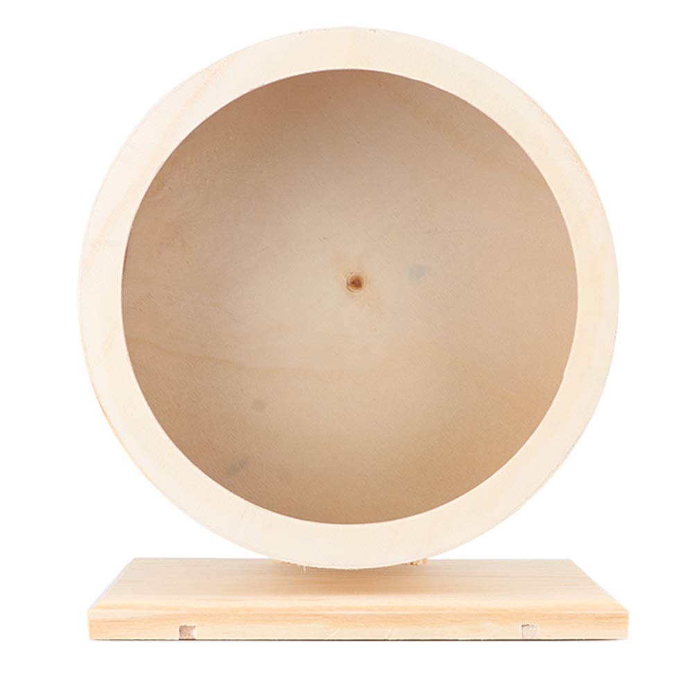 MechKit Hamster Wooden House Toy Fun Running Wheel Exercise Nest for Small Pets Safe Wood Material Durable Design for Hamster Mouse Gerbil (M)