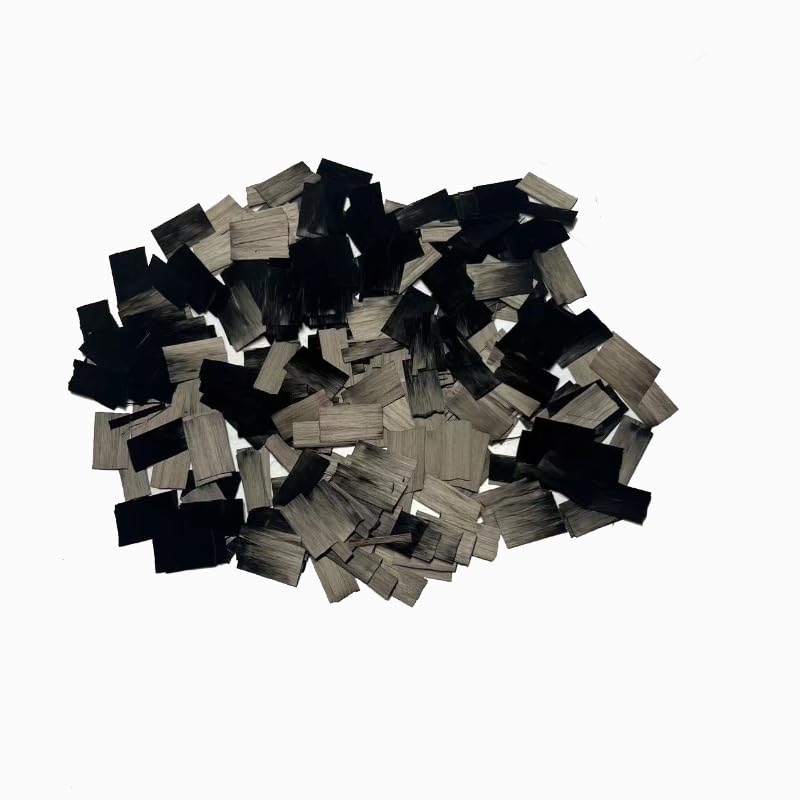 Generic 16mm Sheet-Like Short Cut Carbon Fiber Automotive Parts Modification Filling Texture Raw Materials (500, Grams), black