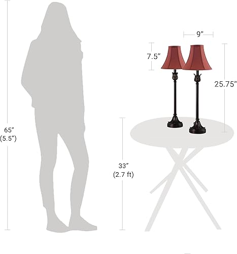 Miniatura 5 de Catalina Lighting 19358-003 Brenda - Lámparas de mesa para bufet, lámpara de escritorio para oficina, dormitorio o dormitorio, lámpara de mesa de