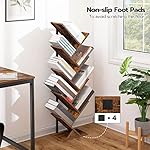 HOOBRO Tree Bookshelf, 9-Tier Bookcase Wooden Shelves, Floor Standing Storage Rack, for Display of CDs, Books in Living Room, Home Office, Wood Storage Rack for Bedroom, Rustic Brown BF08SJ01G1 - Image 4