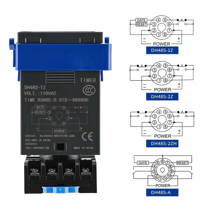 DH48S-2ZH AC220V DH48S Relè temporizzato digitale di precisione Ciclo programmabile con base presa