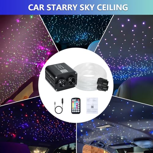Image of Starlight Headliner Kit,Twinkle + Music Sync Dual Color Fiber Optic Star Ceiling Lights with APP Remote Control, RGBW Star Lights for Car /Home Ceiling Decor, 400pcs 9.8ft