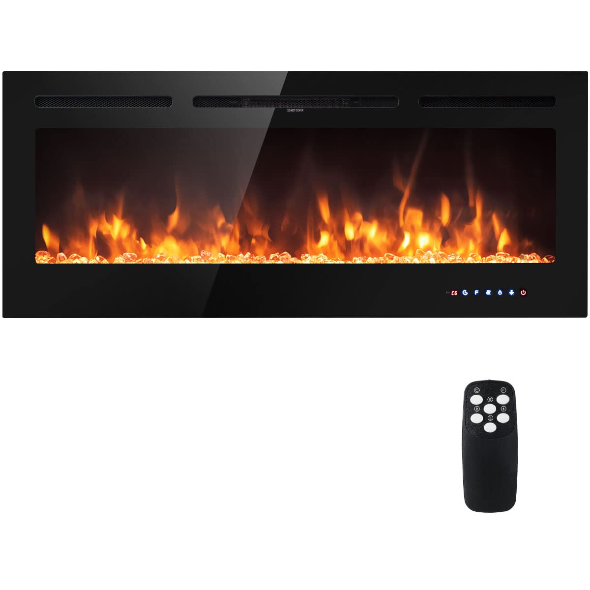 KOTEK 50 Recessed Electric Fireplace, in-Wall u0026 Wall Mounted Fireplace  Heater w/ 9 Flame Colors, 5 Brightness Settings, Remote Control with 8H  Timer, Fireplace Insert for Indoor Use (50) : Amazon.ca: Tools