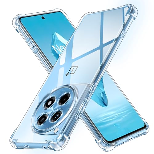 ivoler Funda para Oneplus 12R, Carcasa Protectora Antigolpes Transparente con Cojín Esquina Parachoques, Suave TPU Silicona Caso Delgada Anti-Choques Case