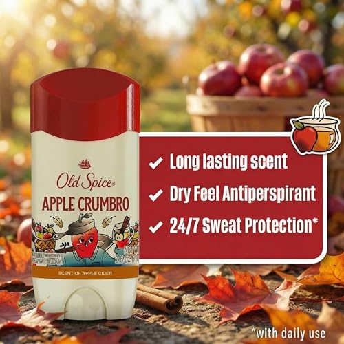 Image of Old Spice Dry Feel Antiperspirant Deodorant for Men, Fallidudes Limited Edition, 24 /7 Frightful Freshness and Odor Protection, Apple Crumbro with Apple Cider Scent, 3.0 oz