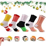 Genérico Calcetines de sushi para hombres Atún Salmón Pepino Maki de Calcetín divertido Accesorio para iniciar conversación de algodón suave de tubo medio coloridos para cumpleaños, Navidad Mujeres