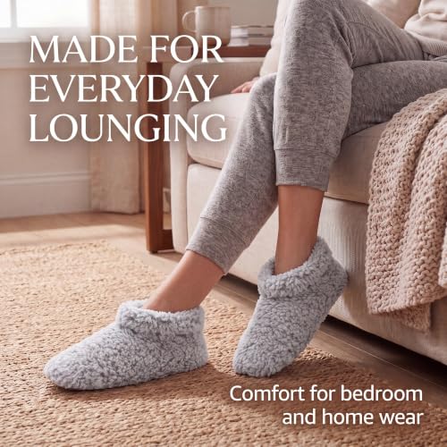 Image of Cozylook Fuzzy Slippers for Women Indoor Soft Sole Slipper Socks | Warm plush feel, non slip grippers, easy step-in, flexible bottom, bedroom and home wear