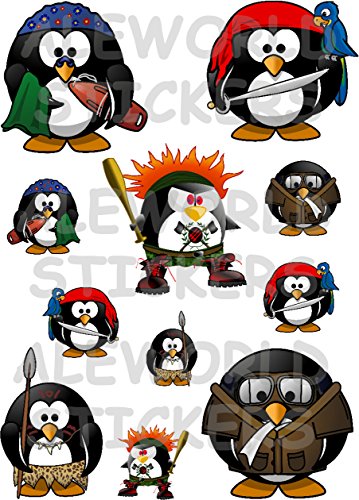 AWS Set 11 Stickers Pinguini Professioni Mestieri