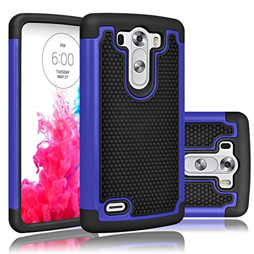 Tekcoo LG G3 Vigor Case, LG G3 Mini Case, (TM) [Tmajor Series] [Navy Blue] Shock Absorbing Hybrid Rubber Plastic Impact Defender Slim Hard Case Cover Shell for LG G3 Vigor,G3 Mini LS885 D725