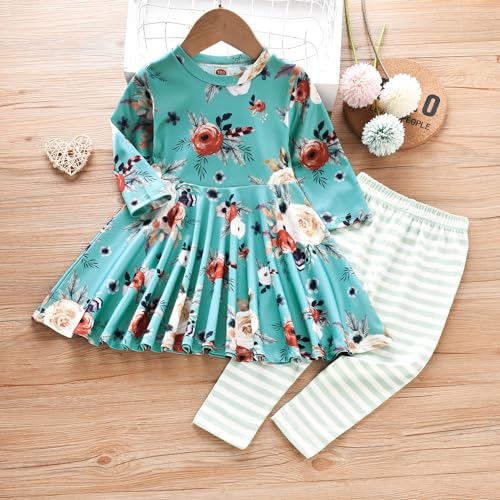 Toddler-Girls-Fall-Clothes-Set Little Girls Highlow Tunic Tops+Leggings Outfit Boutique Clothing2
