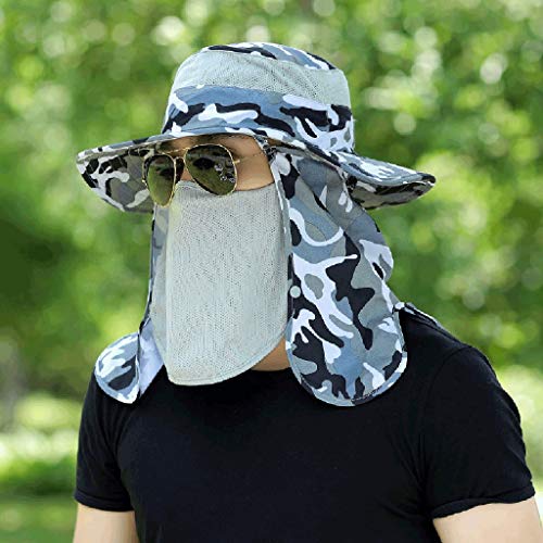 Chapeau de soleil contre la chaleur avec masque amovible pour homme et femme