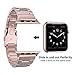 Simpeak Slim Band Compatible with Apple Watch Series 7 41mm, Women Men Solid Stainless Steel Business Band Strap Replacement for iWatch Series 6 SE 5 4 (40mm) Series 3 2 1 (38mm), Rose Gold