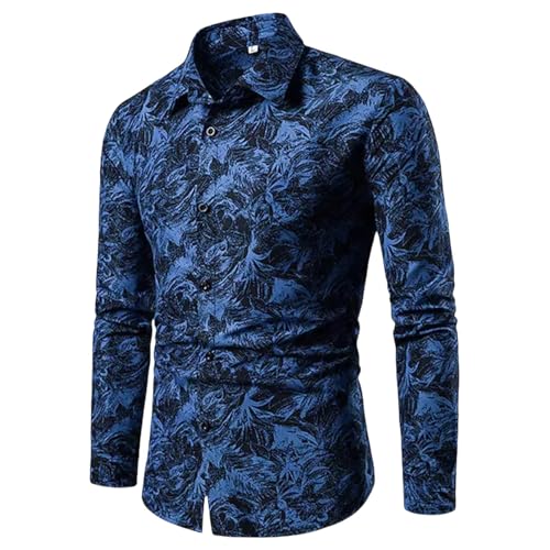 Camisa de botones para hombre USTZFTBCL con solapa de gala y puño reforzado