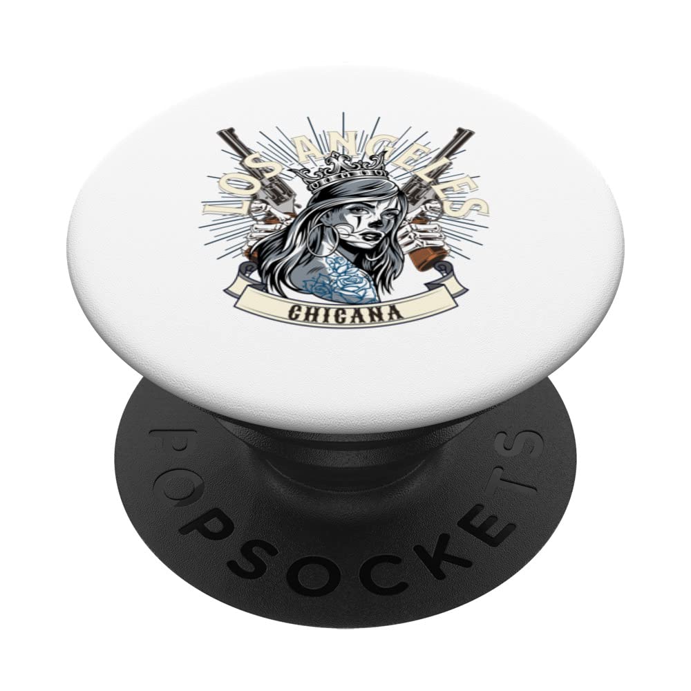 Women's Chicana Style, Chicano Cholo, L.A. Latino Chola PopSockets Swappable PopGrip, Black
