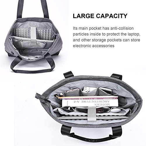 iCozzier-Laptop-Tote-Bag-156-Inch-Large-Briefcase-with-USB-Charging-Port-Water-Repellent-Women-Lady-Stylish-Handbag-for-BusinessSchoolShoppingTravel