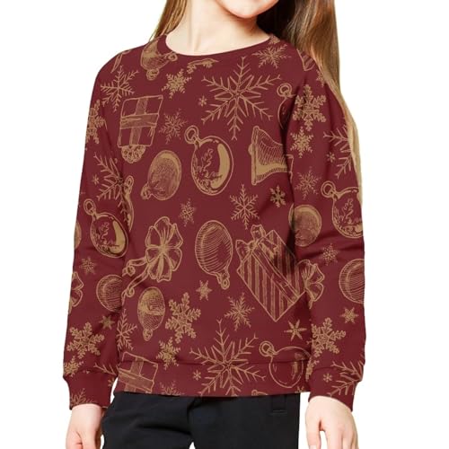 Modysero Christmas Hoodie for Kids Outdoor/Indoor Activities Fall Winter Comfy Soft Casual Long Sleeve Pull Over Sweatshirts
