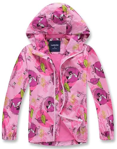 Image of Kids Lightweight Rain Jacket Boys Girls Hooded Raincoat