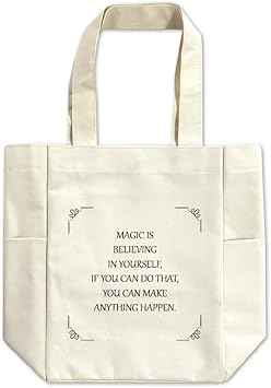 Amazon 英語 名言 グッズ トートバッグ Magic Is Believing 156 コイル Fun Create バスケットボール
