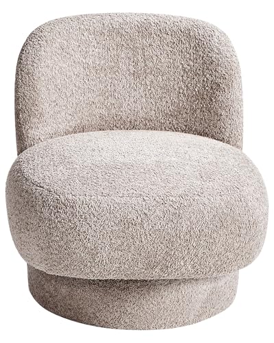 Beliani Sessel Bouclé beige Taupe ohne Armlehnen mit Drehfunktion Retro Elegant Aylo