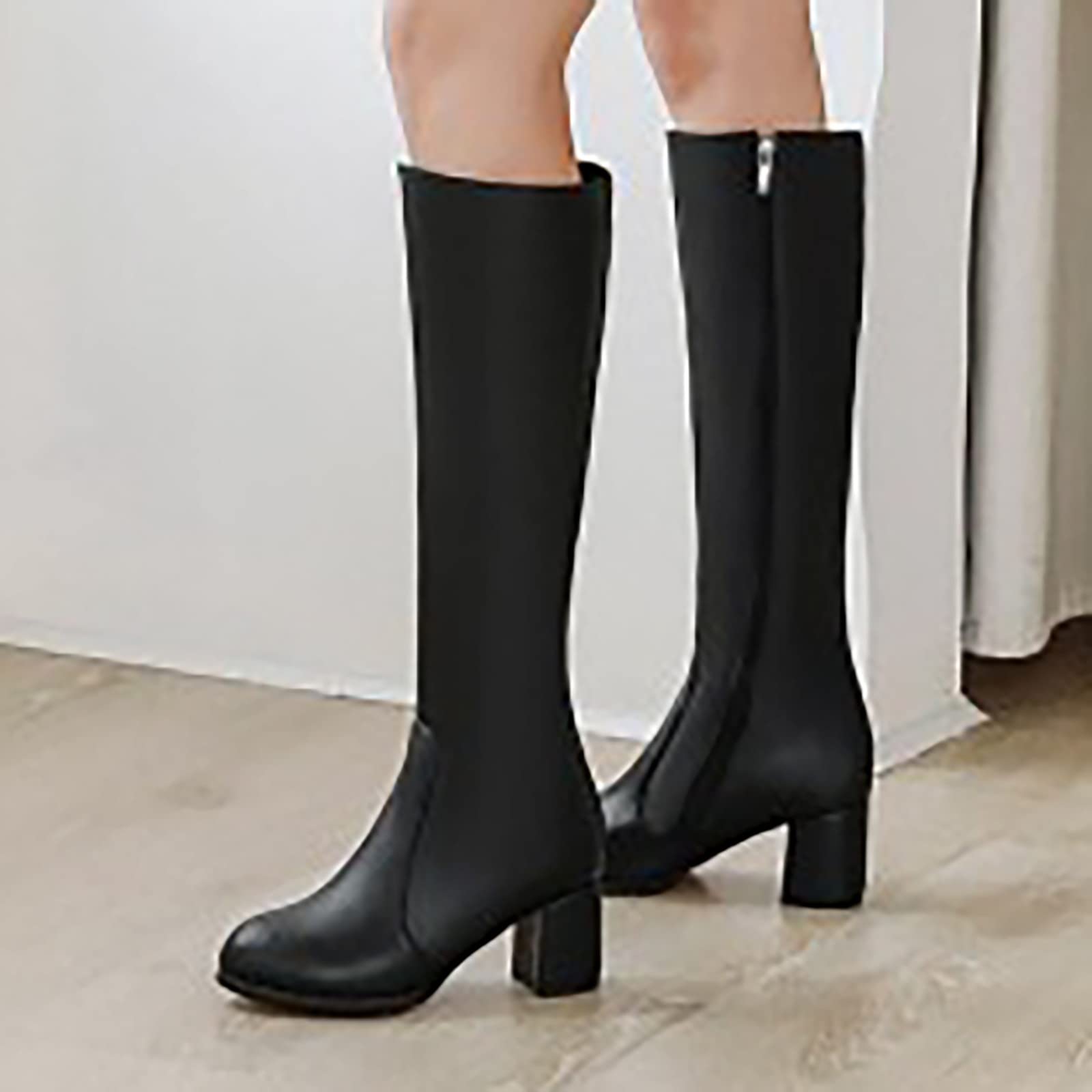 Stivali Donna Tacco Basso Buono Amazon da Stampare Scarpe Donna Invernali - Stivali da Neve con Lo Zip La Larghezza Gambale Adattabile Stivali da Donna Estivi di Pelliccia Impermeabile Inverno