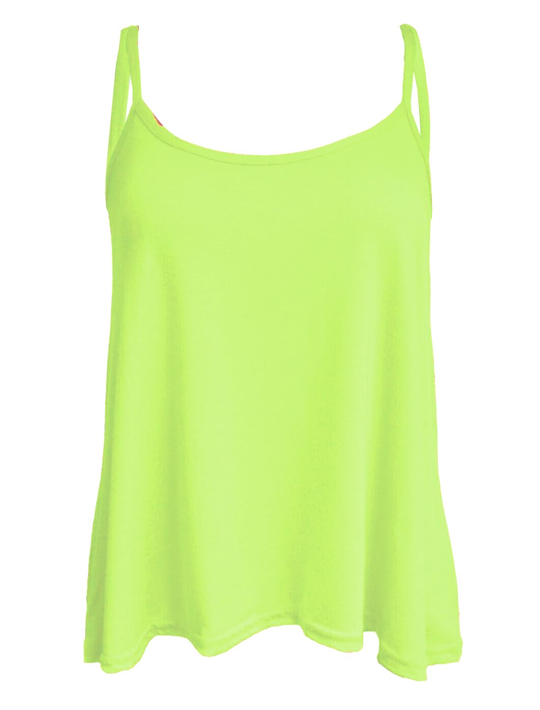 Gostyles Women's Lime Gostyles® Plain & Printed Spaghetti Strap Sleeveless Cami Vest, Summer Flared Swing Camisole Strappy Tank Tops (, 20-22)