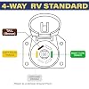 BFXM 4 Pin Flat to 7 Pin RV Blade Trailer Adapter, Vehicle-Side 4 Way to Trailer-Side 7 Way with Mounting Bracket, for Recreational Vehicle, Trailer, Truck