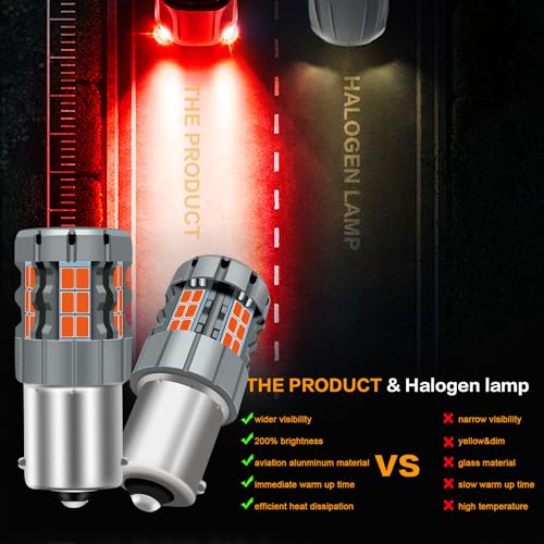 UPXSXT 2Pcs 1156 LED Brake Light Bulb Red - Image 3