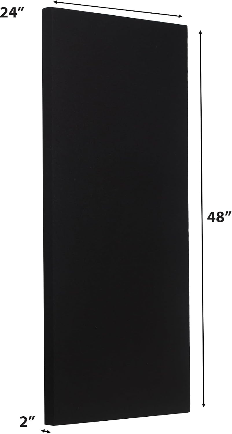 Sound Absorbing Acoustic Panel with Sona Fabric, NRC 1.0, Fire Rated, 24" x 48" x 2" (Pitch)