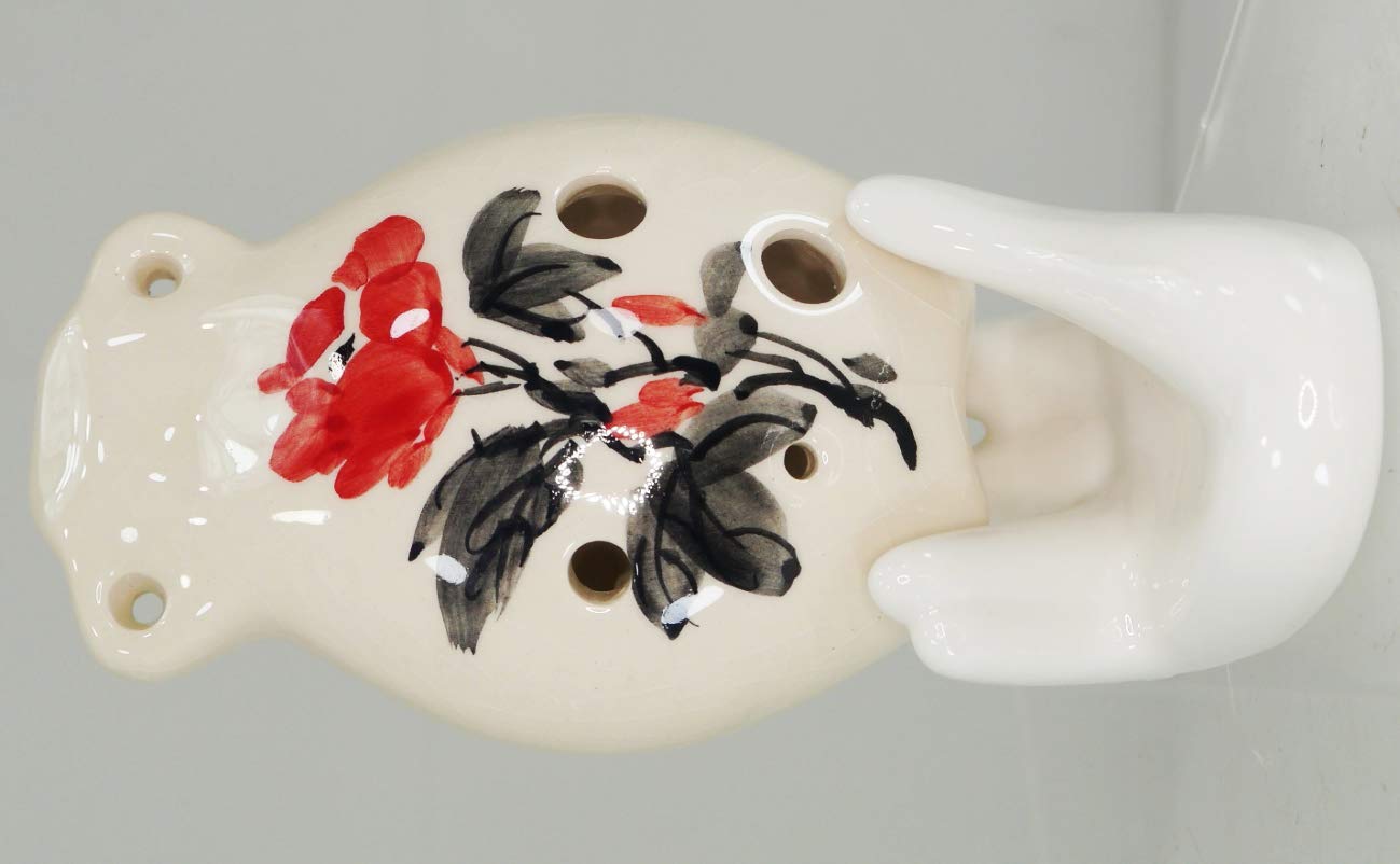 Amazon | オカリナ ocarina 陶器製6穴 大 中国陶笛（土笛）牡丹