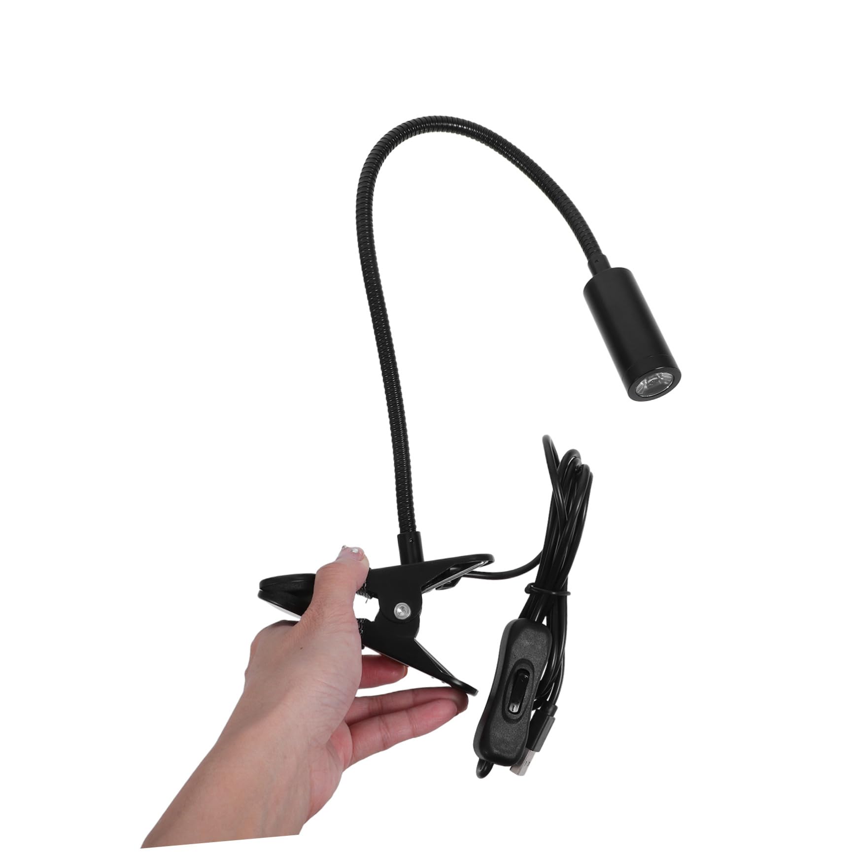 Lampada LED da Lettura Clip 3w, Collo Flessibile Nero