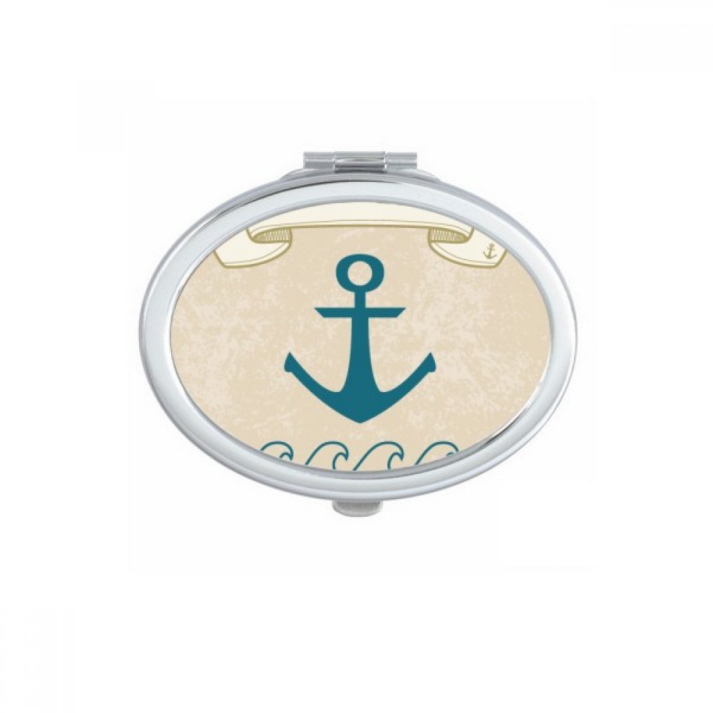 Miroir de poche mer ovale compact contre les retouches manquées en déplacement