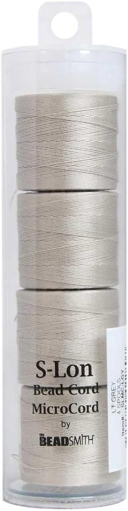The Beadsmith S-Lon Nylon Micro Cord – Lark Color – TEX70, .12mm Diameter, 4-Pack, 262 Yard Spools – for Stringing Beading Crochet, Micro-Macrame Jewelry & Kumihimo Projects