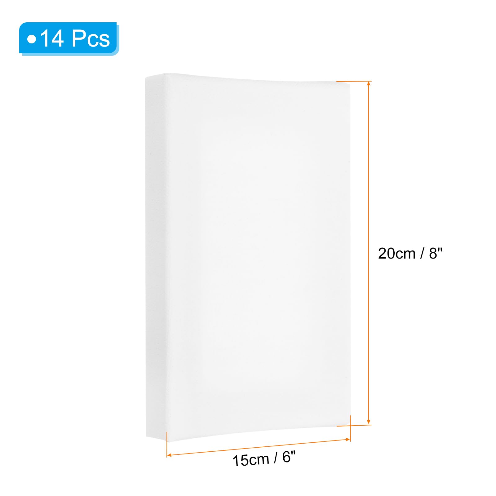 PATIKIL Lienzo Tensado, 14 Piezas 8" x 6" Lienzo Rectangular Para Pintar Lienzo Algodón Blanco Imprimado Para Acrílicos Óleos Acuarelas, Blanco