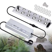 MOGOULUA Nebelmacher 12 Kopf Ultraschall Nebelgerät mit 400W Wasserdichtem Netzteil Schweres 8.5L/H Nebelgerät Innenhof Nebel Luftbefeuchter Teich Nebelgerät für Gartenbau Labor Fabrik Werkstatt