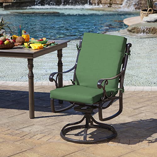 Image of Arden 2-Pack Patio Dining Outdoor Chair Cushions, 20x44, Rain-Proof Seat Pad, Fade-Resistant Outdoor Bright Moss Green Leala