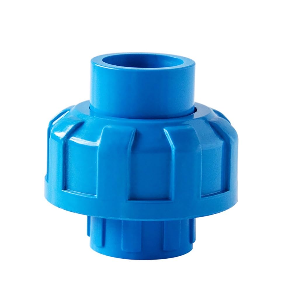 1 conector de unión de PVC duradero para riego y acuarios, junta de tubería azul de 50 mm para jardín, hogar y proyectos de bricolaje (azul, 25 mm)