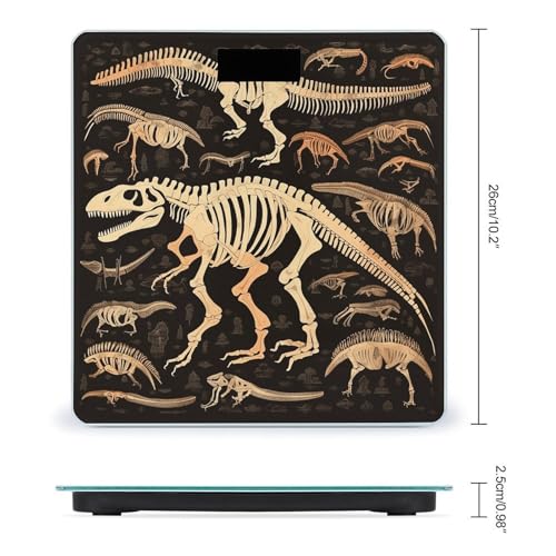 Báscula de baño digital con diseño de esqueleto de dinosaurio miniatura 2