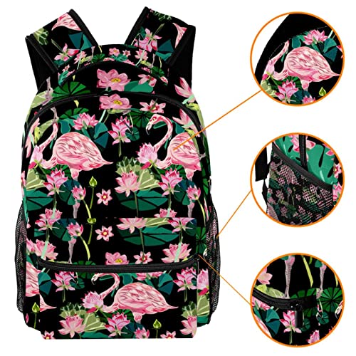 Mochilas ligeras de flamenco rosa con compartimentos para camping 3