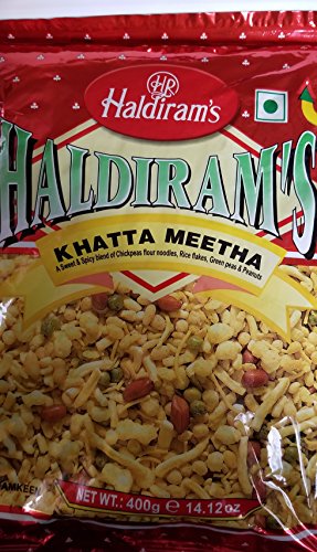 Haldiram's Khatta Meetha (Sweet-n-spicy) Mix of Chickpeas Flour Noodles,Rice flakes, Green Peas