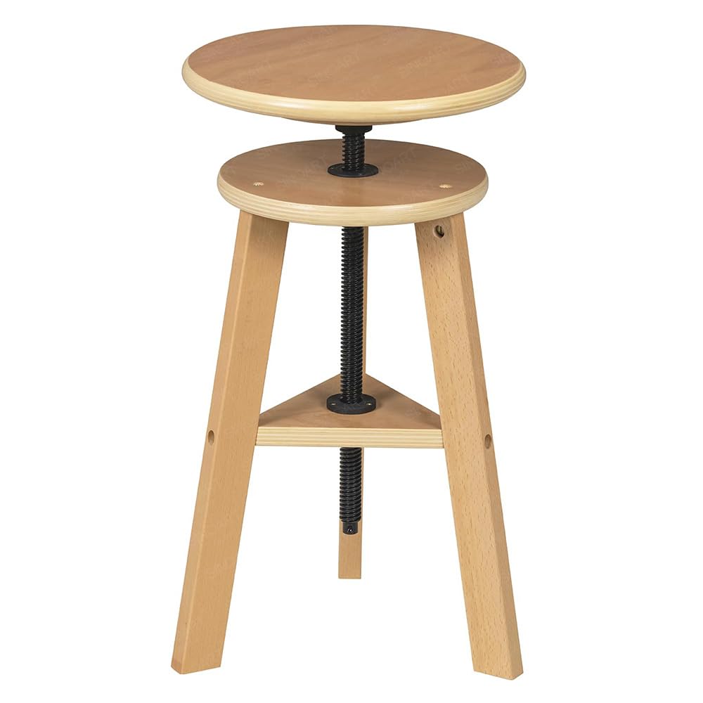 Paintersisters Höhenverstellbarer Malhocker aus Buchenholz – Ideal für Künstler, Küche, Büro, Atelier, Zeichenhocker, Künstlerhocker, Barhocker