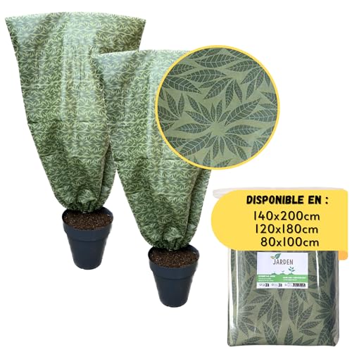 JARDEN© Lot 2 Housses Hivernage 120x180cm Grammage 50g/m², Design Feuillage Vert, Protection...
