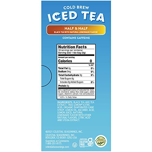 Image of Celestial Seasonings Cold Brew Half & Half Iced Tea Bags 18 Tea Bags