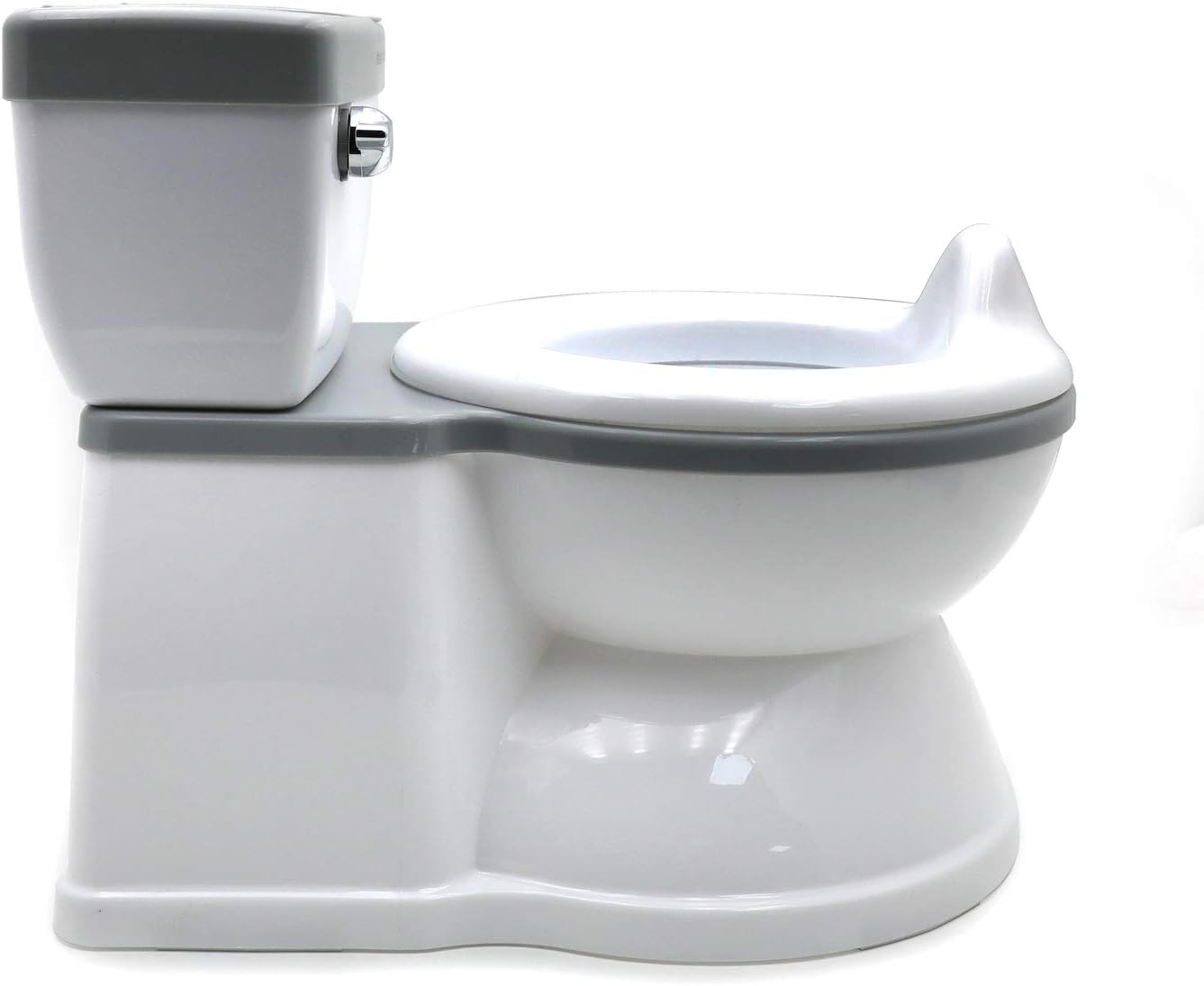 HTTMT- Gray Training Toilet Seat Chair For Baby Toddler Kid Boys kids & Girls with Life-Like Flushing Sounds (Side Push Flushing) [P/N: ET-BABY006-GRAY] : Baby
