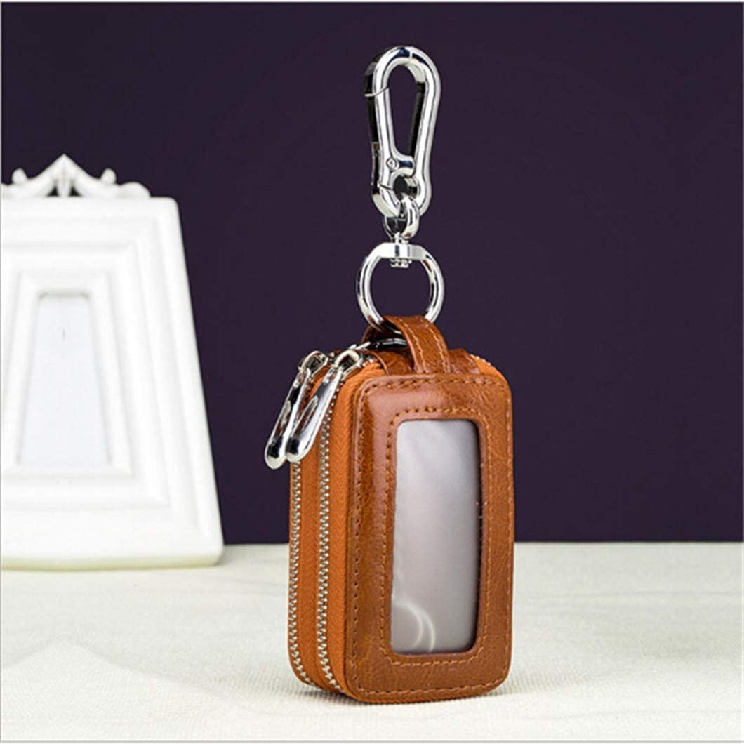 Portachiavi In Pelle Con Doppia Cerniera - Mini Portafoglio Multifunzione Per Auto E Casa (Verde) - Foto 9