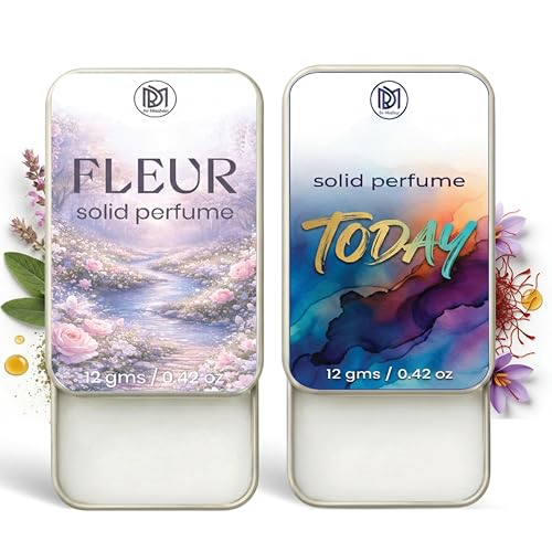 Image of Dr.Mashur Solid Perfume |Today&Fleur Alcohol Free Wax Perfume Balm, Long Lasting | Pocket Tin 12g, Pack Of 2| Non Greasy Smooth Glide, Travel Friendly Men And Women