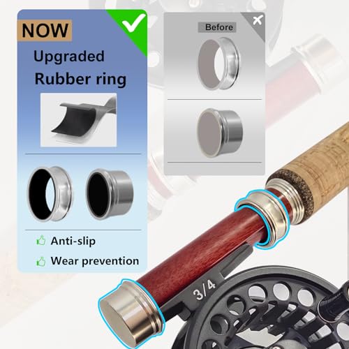 Aventik Vara de Pesca com Mosca Whisperer 4 Peças, 6 Pés 0/1/2/3 Wt, 7 Pés 3/4 Wt, 24T, Fibra de Car